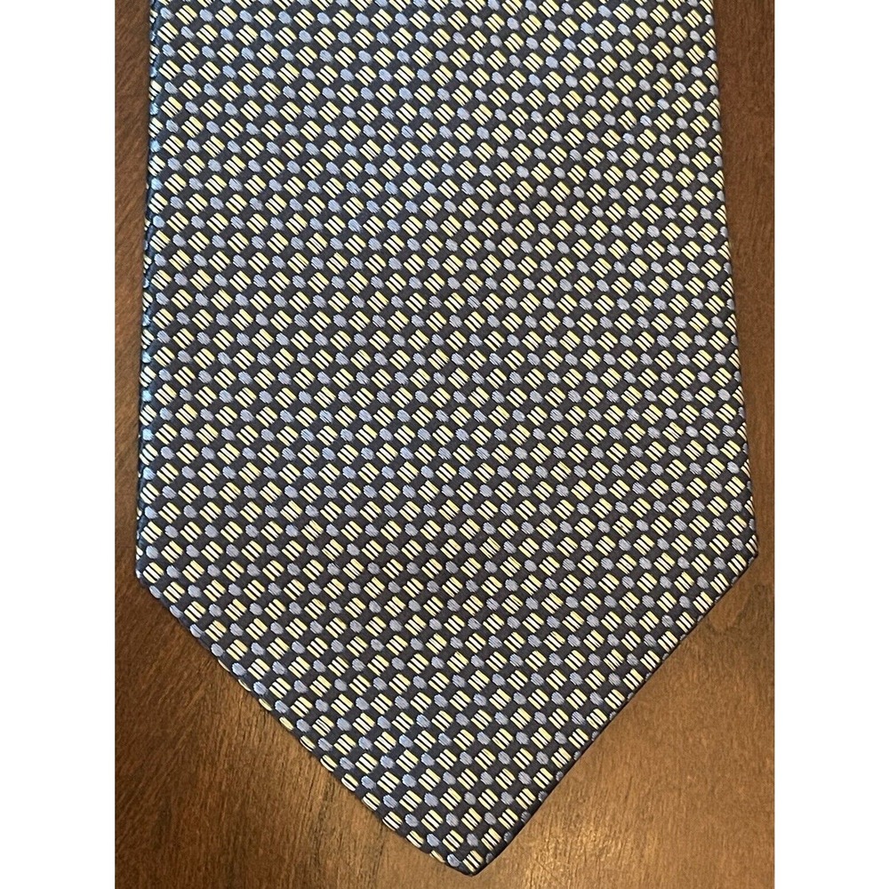 Tommy Hilfiger Blue Gold 100% Imported Silk Men’s Neck Tie Made In USA